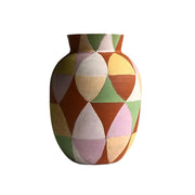 LIVARA Radiant Bloom Ceramic Vase Sculptural Geometric Pattern Handcrafted Matte Finish Artistic Accent for Modern Interiors - Multicolor