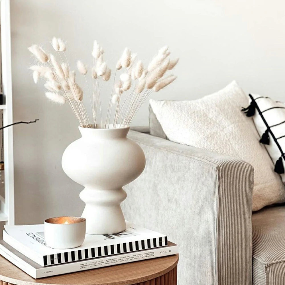 LIVARA Flow Ceramic Vase - Sculptural Artistic Form with Handcrafted Matte Texture, Elegant Statement Decor for Modern Interiors - Multicolor