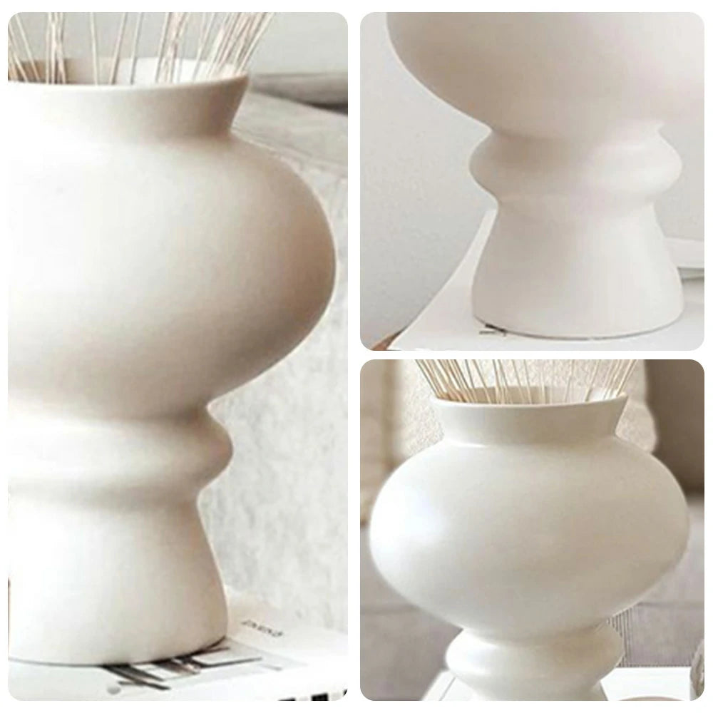 LIVARA Flow Ceramic Vase - Sculptural Artistic Form with Handcrafted Matte Texture, Elegant Statement Decor for Modern Interiors - Multicolor