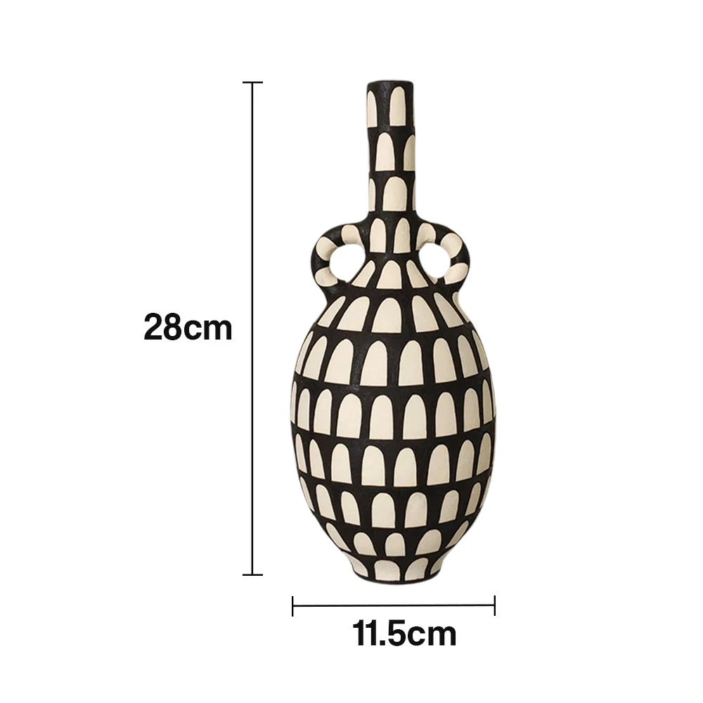 LIVARA Vientiane Ceramic Vase - Tall Sculptural Form with Handcrafted Matte Texture, Elegant Statement Decor for Modern Interiors - Multicolor