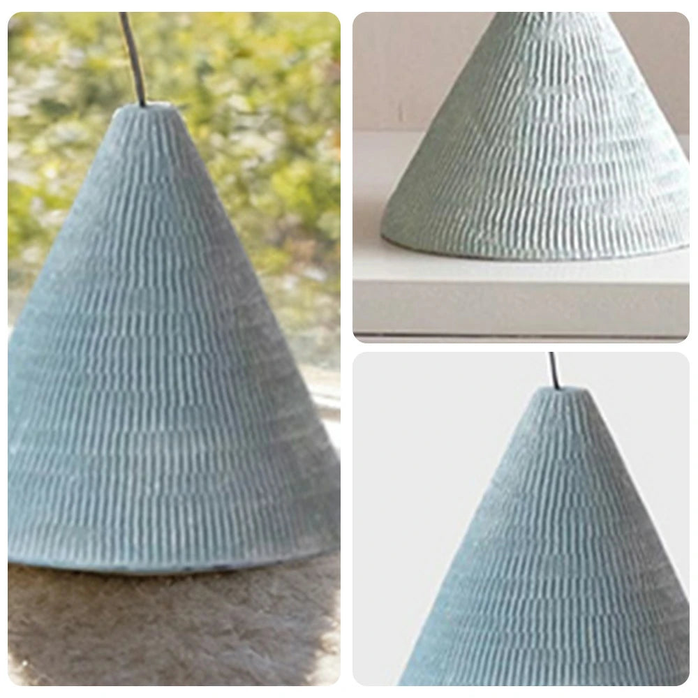 LIVARA Mini Ceramic Vase - Sculptural Cone Shape with Textured Matte Finish, Elegant Accent Decor for Modern Interiors - Light Blue