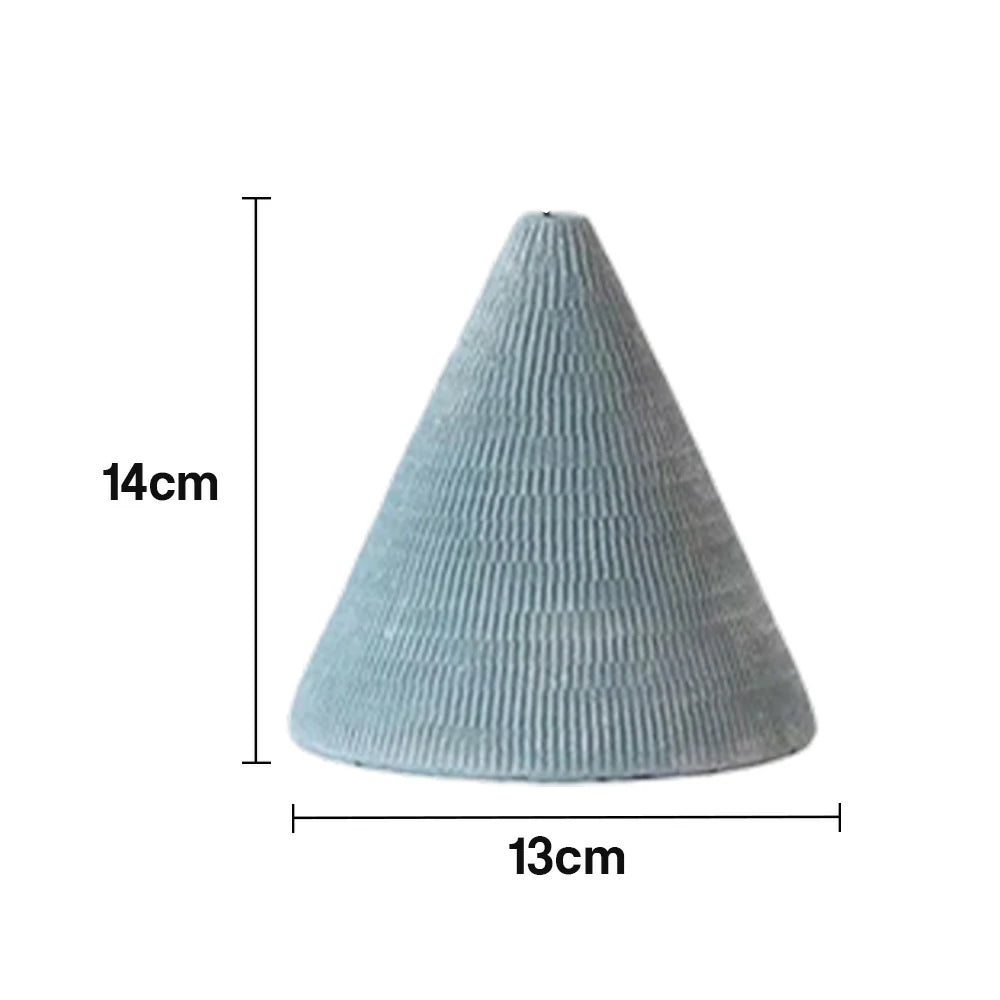 LIVARA Mini Ceramic Vase - Sculptural Cone Shape with Textured Matte Finish, Elegant Accent Decor for Modern Interiors - Light Blue