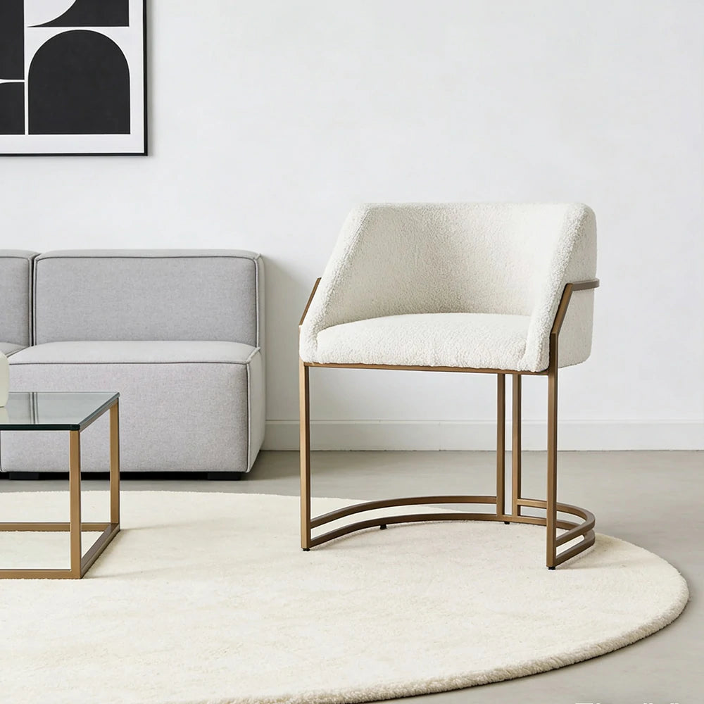 LIVARA Chair Curved Backrest High-Resilience Foam Metal Frame Modern Minimalist Design Stable and Durable