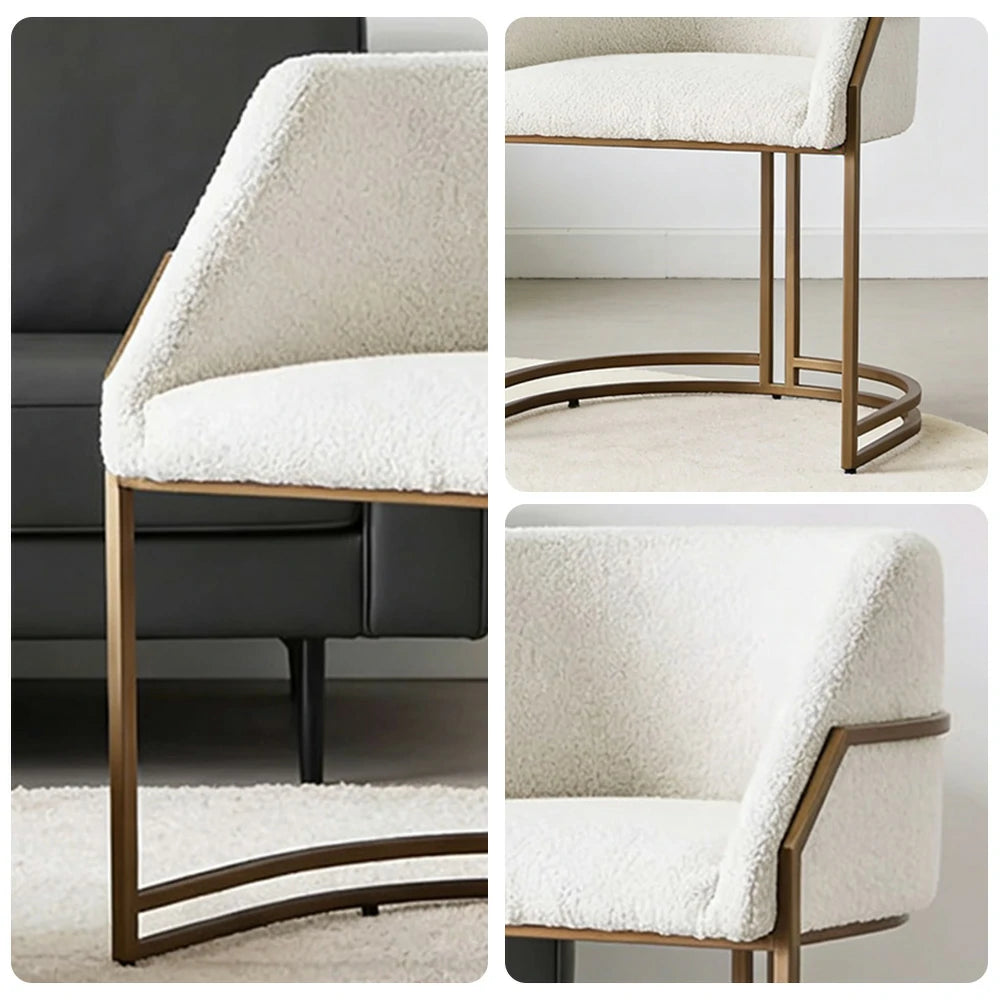 LIVARA Chair Curved Backrest High-Resilience Foam Metal Frame Modern Minimalist Design Stable and Durable