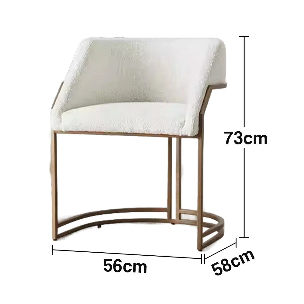 LIVARA Chair Curved Backrest High-Resilience Foam Metal Frame Modern Minimalist Design Stable and Durable
