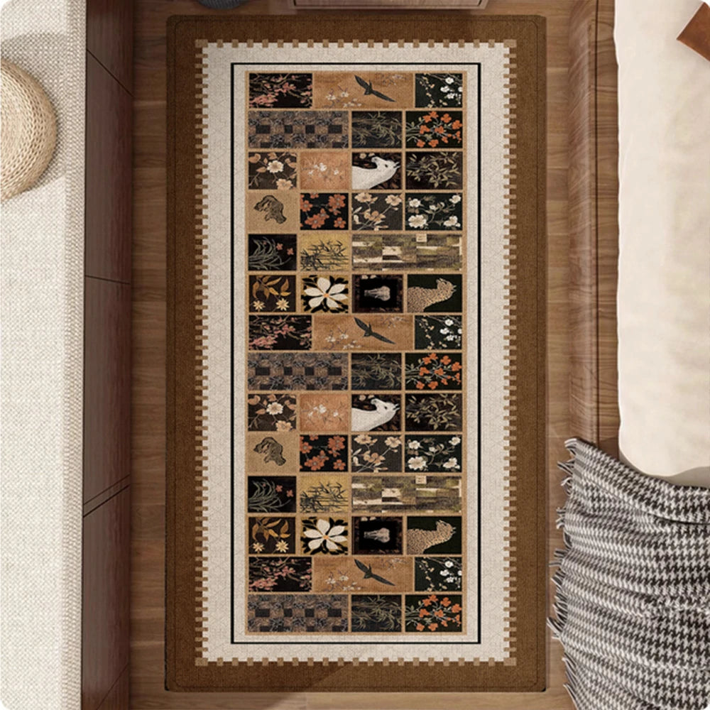 LIVARA 160/300cm Floor Rugs Theme Ink Painting Anti Slip Easy Clean High Density Short Pile Fabric Stain Resistant Low Maintenance