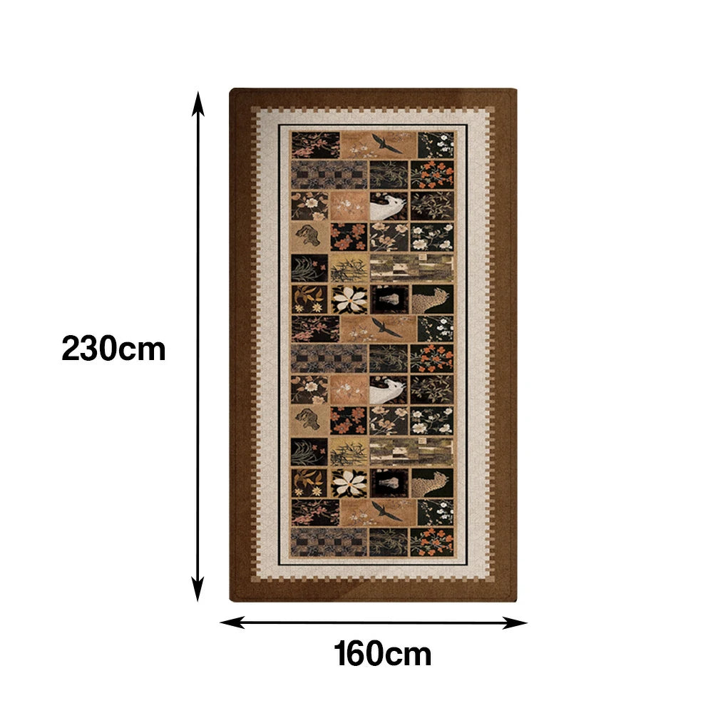 LIVARA 160/300cm Floor Rugs Theme Ink Painting Anti Slip Easy Clean High Density Short Pile Fabric Stain Resistant Low Maintenance