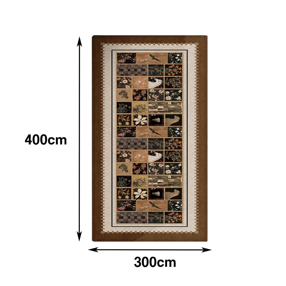 LIVARA 160/300cm Floor Rugs Theme Ink Painting Anti Slip Easy Clean High Density Short Pile Fabric Stain Resistant Low Maintenance