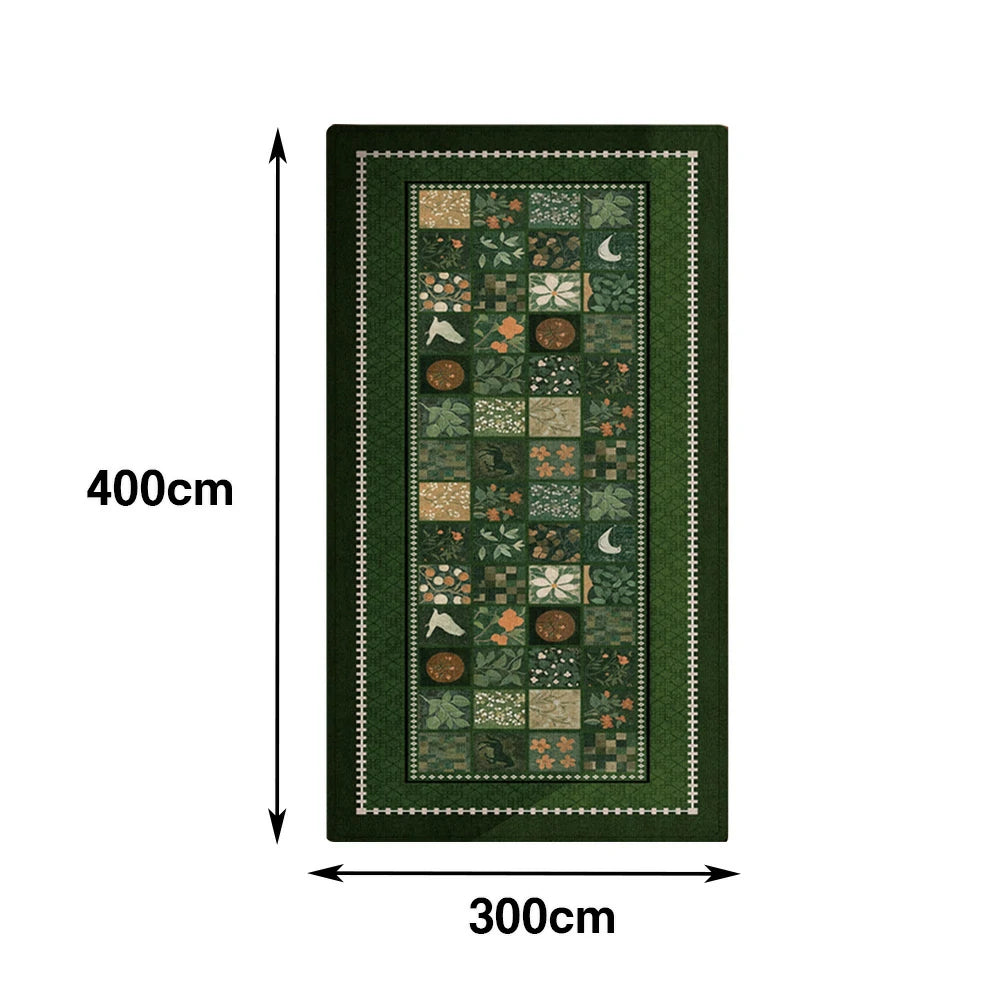 LIVARA 160/300cm Floor Rugs Theme Verdant Plain Anti Slip Easy Clean High Density Short Pile Fabric Stain Resistant Low Maintenance