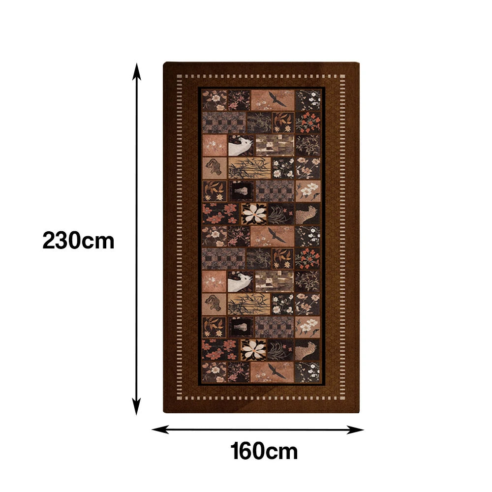 LIVARA 160/300cm Floor Rugs Theme Quiet Bamboo Anti Slip Easy Clean High Density Short Pile Fabric Stain Resistant Low Maintenance