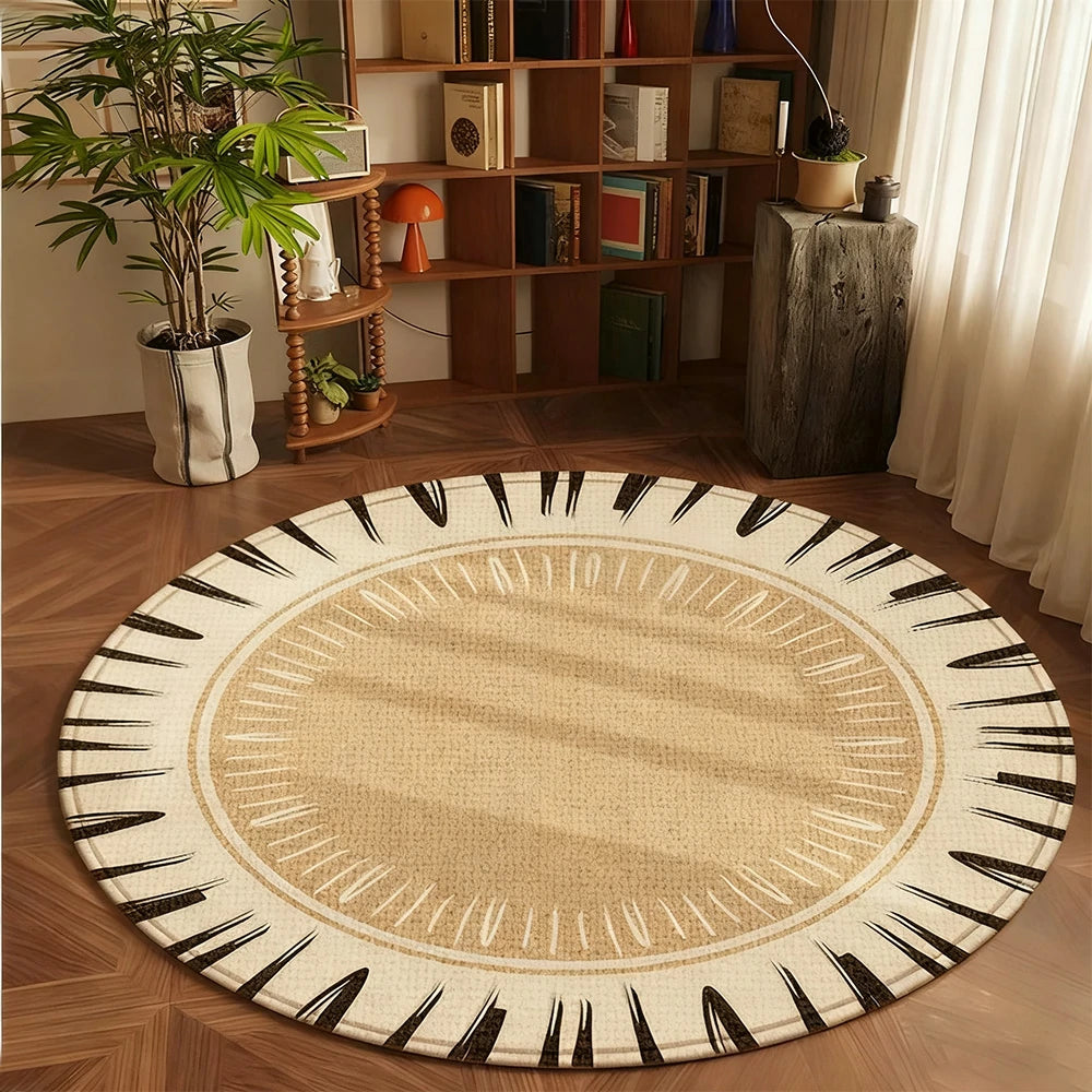 LIVARA 160/200cm Floor Rugs Theme Flowing Time Soft Touch Anti Slip Belgian Velvet Loop Pile Fade Resistant Durable Edge Binding