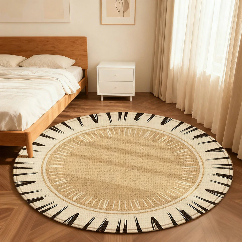 LIVARA 160/200cm Floor Rugs Theme Flowing Time Soft Touch Anti Slip Belgian Velvet Loop Pile Fade Resistant Durable Edge Binding