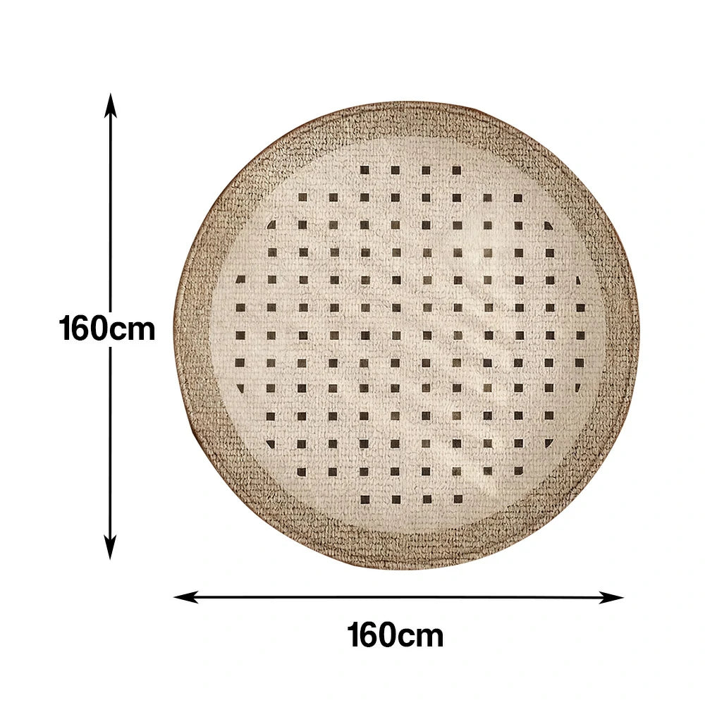 LIVARA 160/200cm Floor Rugs Theme Spiced Sand Soft Touch Anti Slip Belgian Velvet Loop Pile Fade Resistant Durable Edge Binding