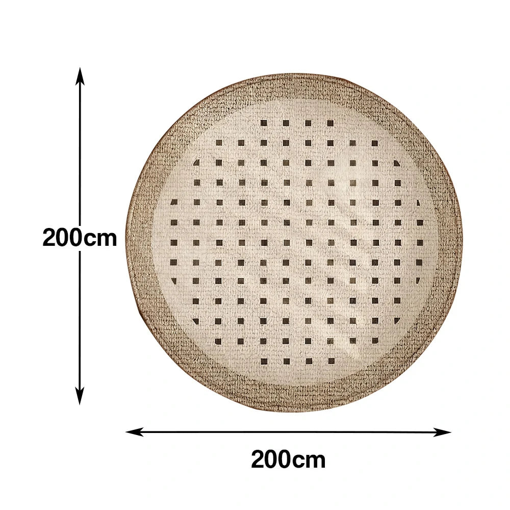 LIVARA 160/200cm Floor Rugs Theme Spiced Sand Soft Touch Anti Slip Belgian Velvet Loop Pile Fade Resistant Durable Edge Binding