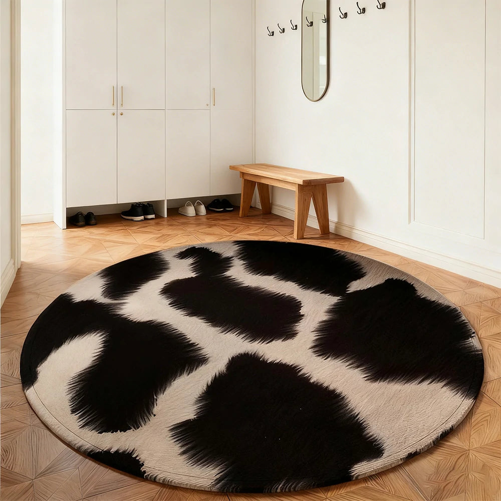 LIVARA 160/200cm Floor Rugs Theme Geometric Ink Blot Soft Touch Anti Slip Belgian Velvet Loop Pile Fade Resistant Durable Edge Binding