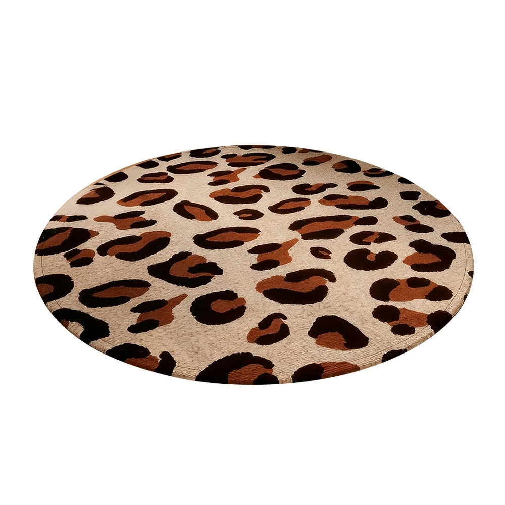 LIVARA 160/200cm Floor Rugs Theme Minimal Leopard Pattern Soft Touch Anti Slip Belgian Velvet Loop Pile Fade Resistant Durable Edge Binding