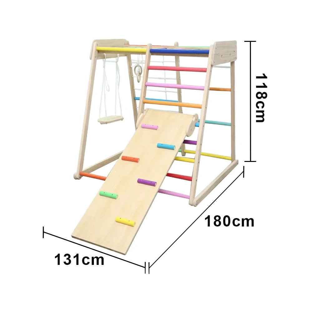 LIVARA Kids Climbing Frame, Safety Handrails & Anti-Slip Rungs, Solid Wood Construction, Supports Coordination Development