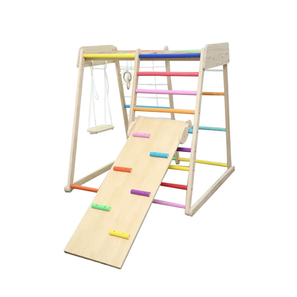 LIVARA Kids Climbing Frame, Safety Handrails & Anti-Slip Rungs, Solid Wood Construction, Supports Coordination Development