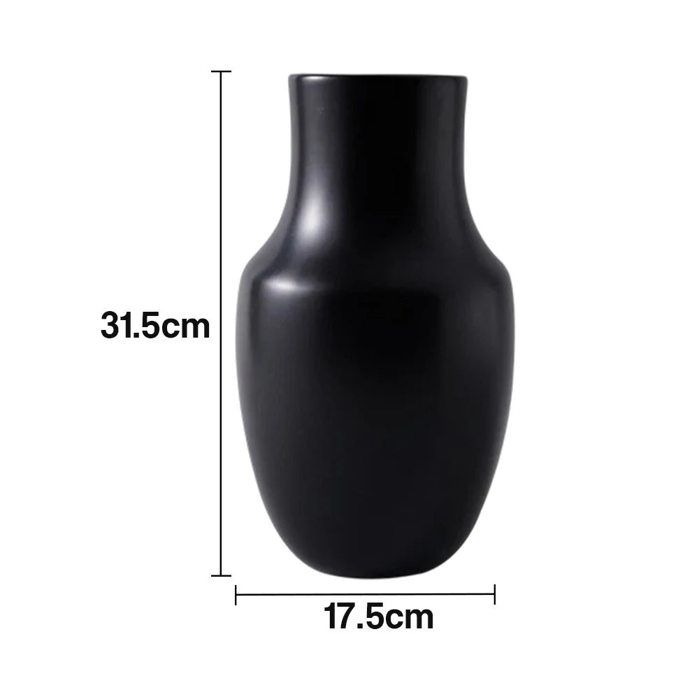 LIVARA Ceramic Vase Ornament Wabi-Sabi Black Artistic Display Matte Ceramic Handcrafted Stone-Texture Design