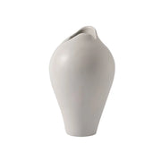 LIVARA Ceramic Vase Ornament Tropical Mid-Century Black Artistic Display Matte Ceramic Handcrafted Stone-Texture Design - White