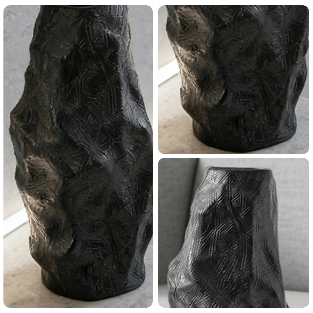 LIVARA Ceramic Vase Ornament Snow Willow Theme Artistic Display Matte Ceramic Handcrafted Stone-Texture Design