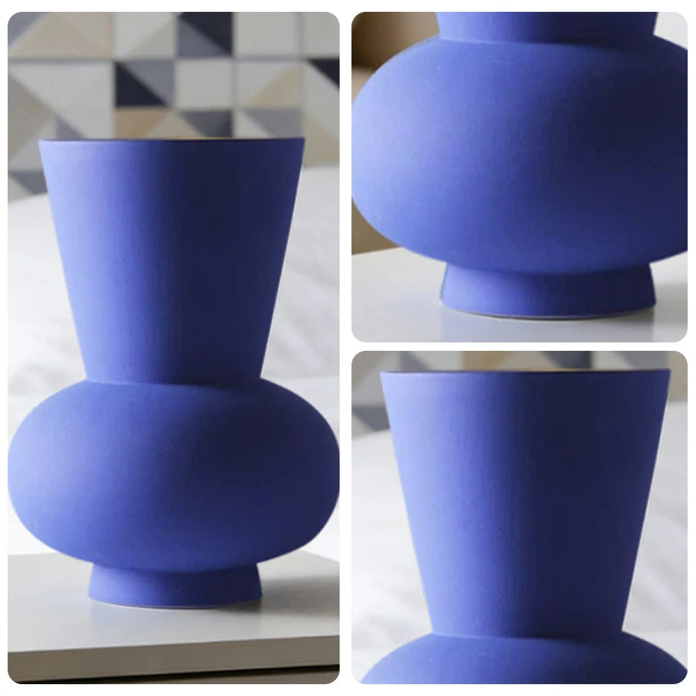 LIVARA Ceramic Vase Ornament Modern Minimalist Artistic Display Matte Ceramic Handcrafted Stone-Texture Design