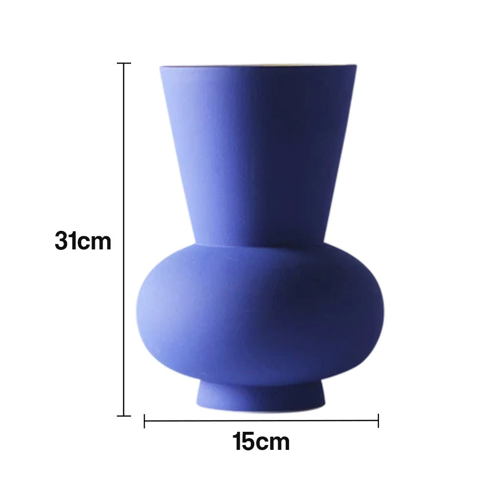 LIVARA Ceramic Vase Ornament Modern Minimalist Artistic Display Matte Ceramic Handcrafted Stone-Texture Design