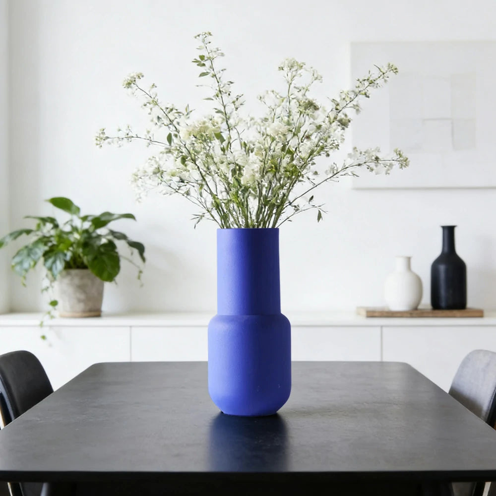 LIVARA Ceramic Vase Ornament Contemporary Minimal Aesthetic Decorative Display Matte Ceramic Handcrafted Textured Finish