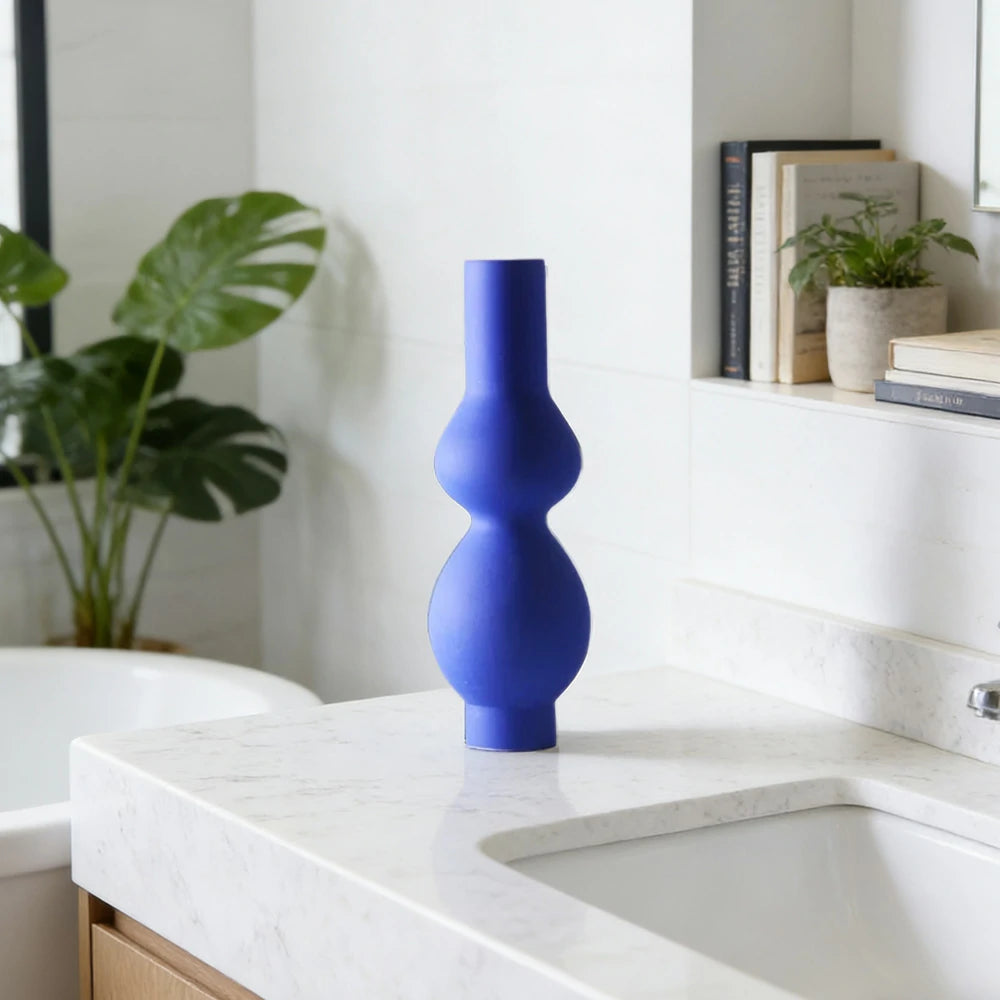 LIVARA Ceramic Vase Ornament Modern Minimal Design Artistic Home Display Matte Ceramic Handcrafted Stone-Texture Finish