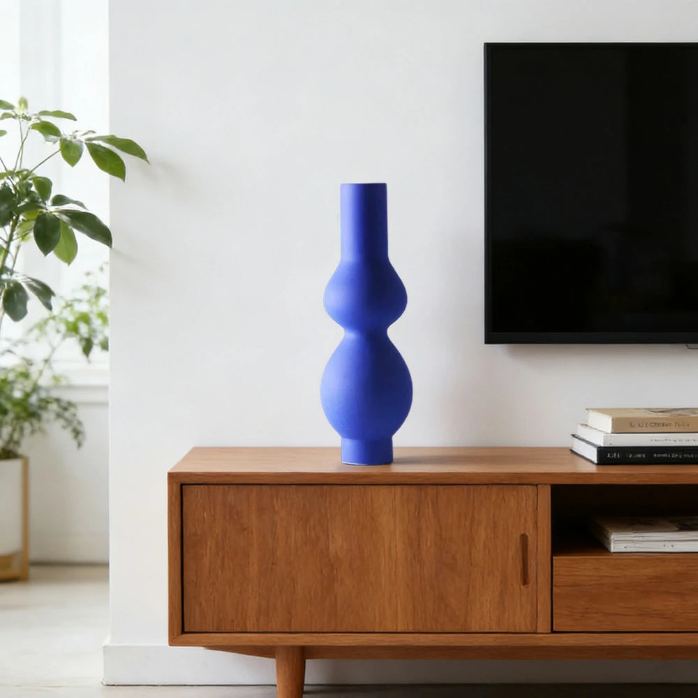 LIVARA Ceramic Vase Ornament Modern Minimal Design Artistic Home Display Matte Ceramic Handcrafted Stone-Texture Finish