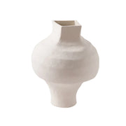LIVARA Ceramic Vase Ornament Mid-Century Bulbous Form Artistic Home Display Matte Ceramic Handcrafted Stone-Texture Finish