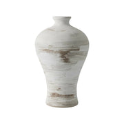 LIVARA Ceramic Vase Ornament White Vintage Artistic Home Display Matte Ceramic Handcrafted Stone-Texture Finish