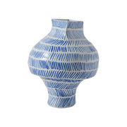 LIVARA Ceramic Vase Ornament Vintage Blue-and-White Aesthetic Decorative Display Matte Ceramic Handcrafted Textured Finish