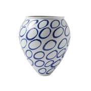 LIVARA Ceramic Vase Ornament Retro Blue & White Style Artistic Home Decor Matte Ceramic Handcrafted Stone-Texture Design