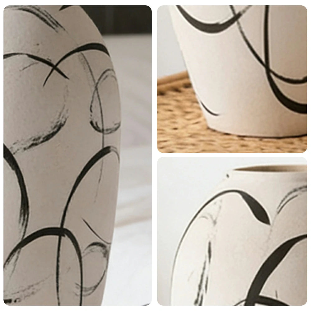 LIVARA Ceramic Vase Ornament Wabi-Sabi Aesthetic Decorative Display Matte Ceramic Handcrafted Textured Finish