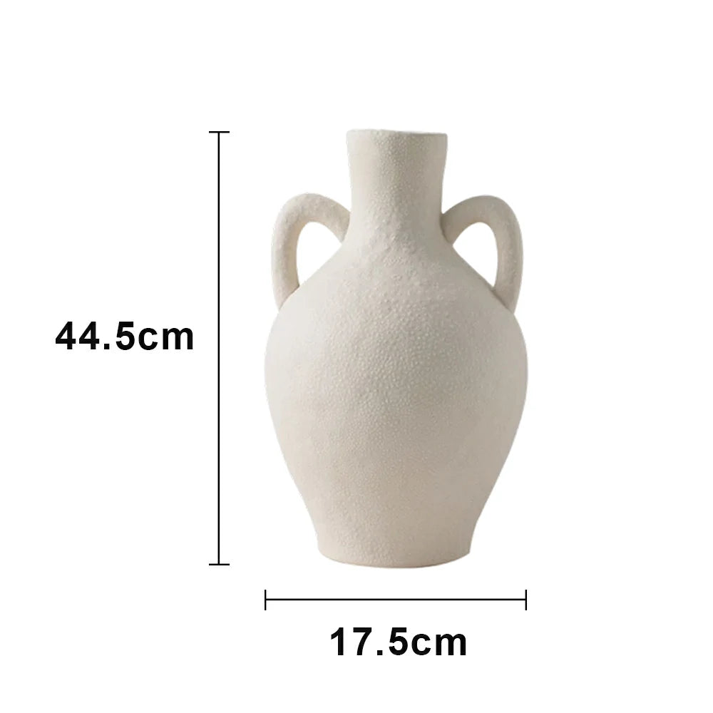 LIVARA Ceramic Vase Ornament French Vintage Style Artistic Home Decor Matte Ceramic Handcrafted Stone-Texture Finish