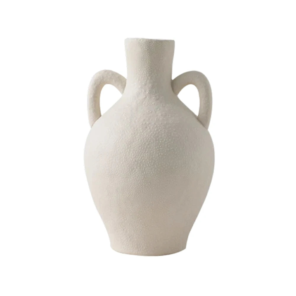 LIVARA Ceramic Vase Ornament French Vintage Style Artistic Home Decor Matte Ceramic Handcrafted Stone-Texture Finish