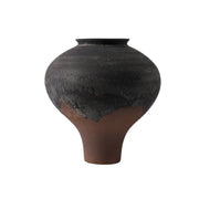LIVARA Ceramic Vase Ornament Japanese Vintage Black Artistic Home Decor Matte Ceramic Handcrafted Stone-Texture Finish