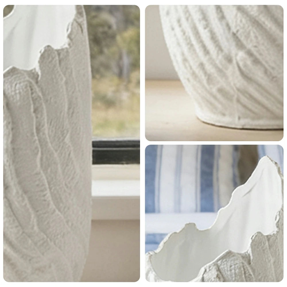 LIVARA Ceramic Vase Ornament Modern Minimalist Artistic Home Decor Matte Ceramic Handcrafted Stone-Texture Finish