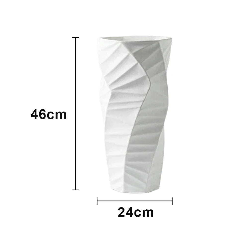 LIVARA Ceramic Vase Ornament Contemporary Minimal Design Artistic Home Display Matte Ceramic Handcrafted Stone-Texture Design - White
