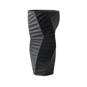 LIVARA Ceramic Vase Ornament Contemporary Minimal Design Artistic Home Display Matte Ceramic Handcrafted Stone-Texture Design - Black