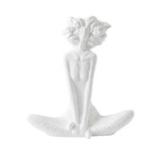LIVARA Ceramic Vase Ornament White Female Sculpture Artistic Home Decor Matte Ceramic Handcrafted Stone-Texture Finish