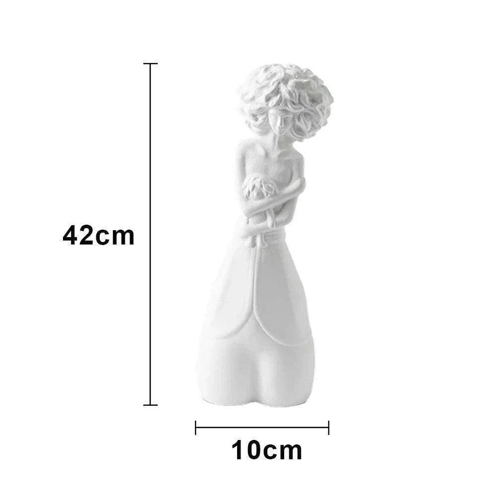 LIVARA Ceramic Vase Ornament White Figurative Sculpture Aesthetic Decorative Display Matte Ceramic Handcrafted Textured Finish