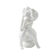 LIVARA Ceramic Vase Ornament White Female Figurative Sculpture Artistic Home Display Matte Ceramic Handcrafted Stone-Texture Design