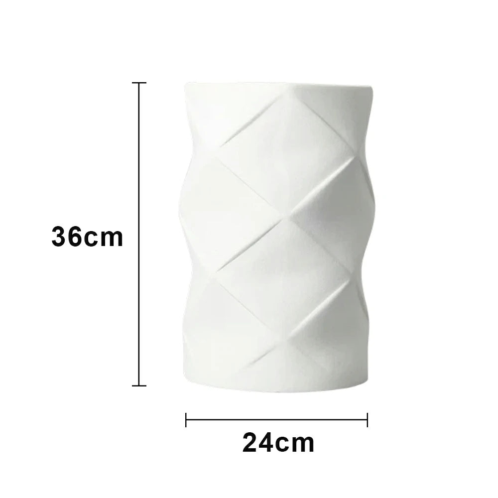 LIVARA Ceramic Vase Ornament Cylindrical Design Decorative Display Matte Ceramic Handcrafted Textured Finish