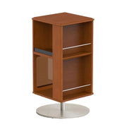 LIVARA 1122 Bedside Cabinet, Rotatable Storage Design, Full Solid Walnut Wood, Stainless Steel Base - Easy Access Storage