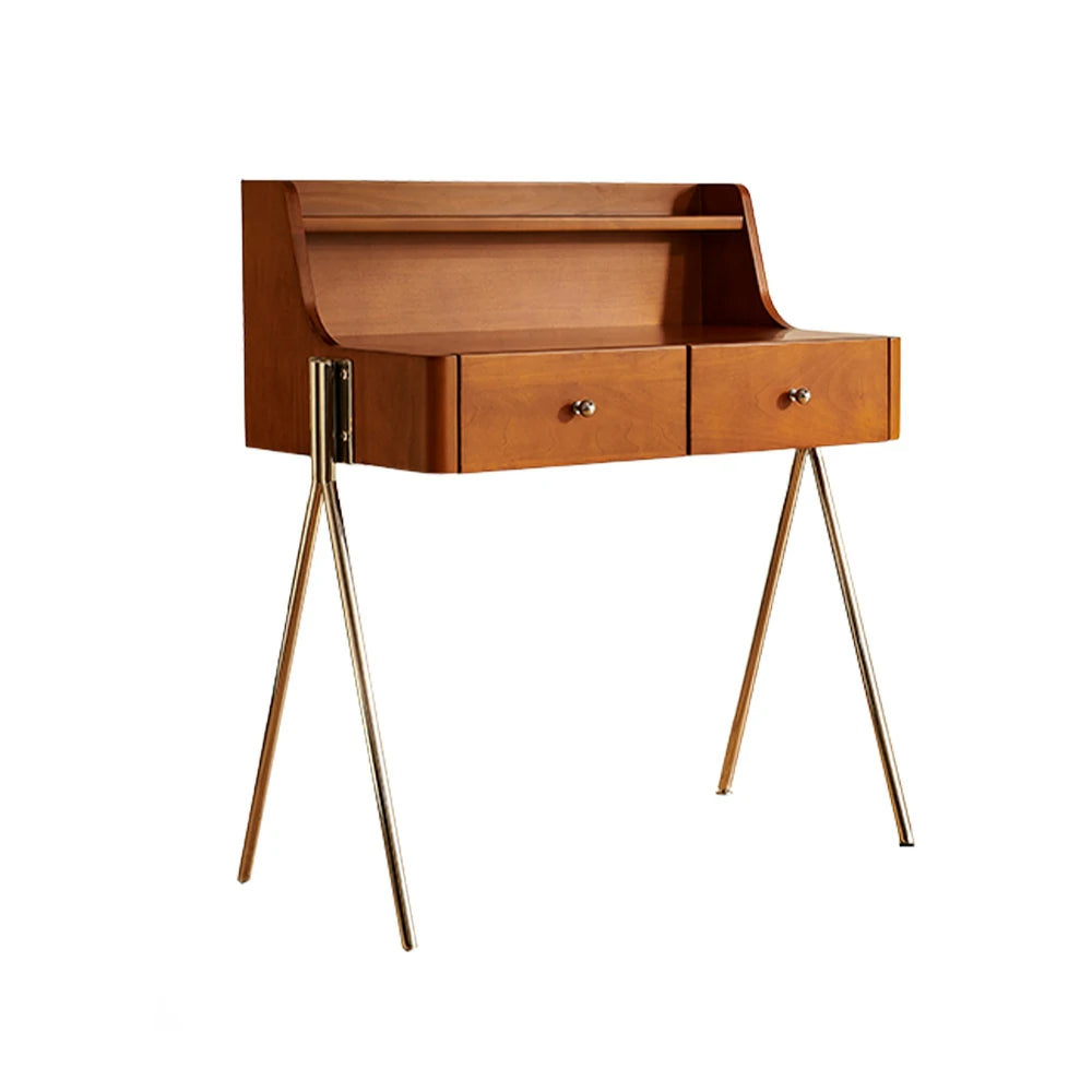 LIVARA 1138 84cm Vintage-Style Vanity Cabinet – Solid Ash Wood Grain, Stainless Steel Legs & Handles, Smooth Drawer Runners