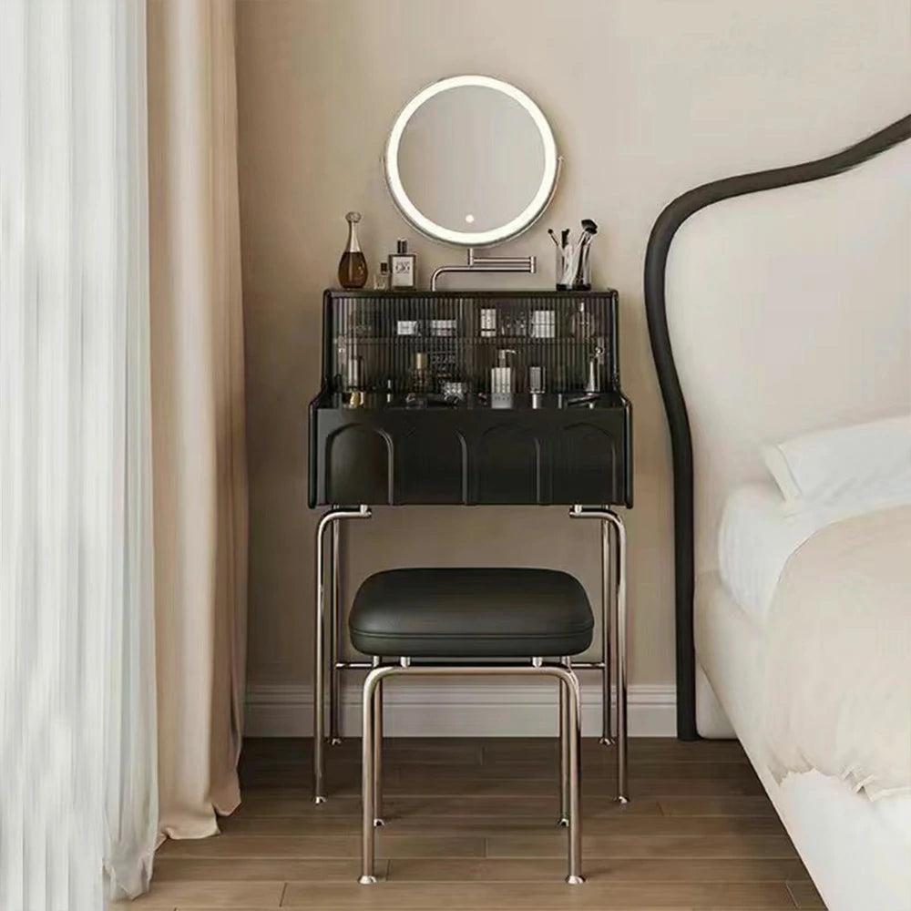 LIVARA 1139 80cm Vanity Cabinet – Premium Solid Ash Wood Grain, Stainless Steel Legs, Smooth Drawer Runners, Functional & Modern Design - Black