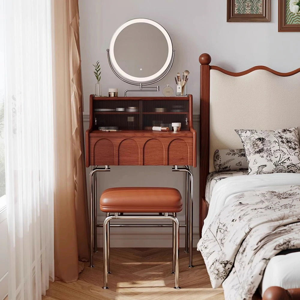 LIVARA 1139 80cm Vanity Cabinet – Premium Solid Ash Wood Grain, Stainless Steel Legs, Smooth Drawer Runners, Functional & Modern Design - Wood