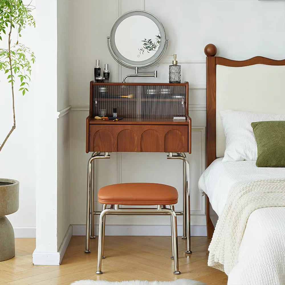 LIVARA 1139 80cm Vanity Cabinet – Premium Solid Ash Wood Grain, Stainless Steel Legs, Smooth Drawer Runners, Functional & Modern Design - Wood